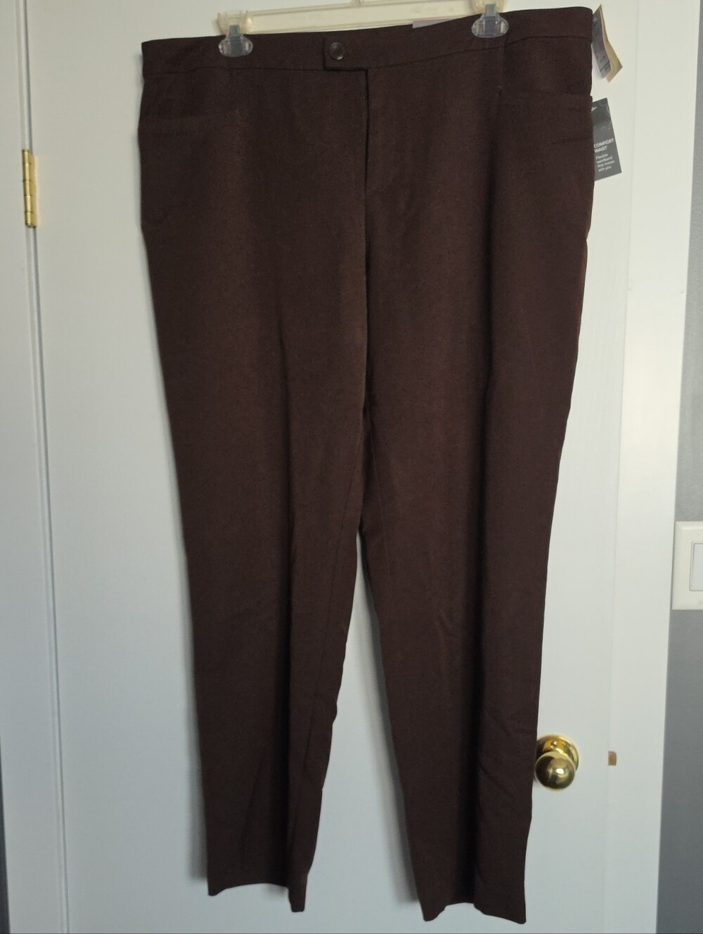 CJ Banks Dark Brown Straight-Leg Trousers - New With Tags - Size 22W